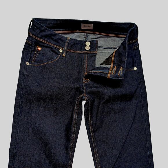 Hudson Collin Mid-Rise Skinny Women's Flap Pocket Dark Blue Jeans Size 26 - Picture 6 of 9